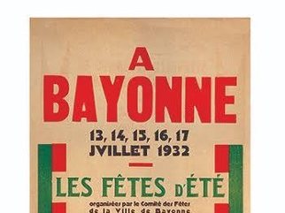 Affiche des fêtes d'été de Bayonne des 13 au 17 juillet 1932